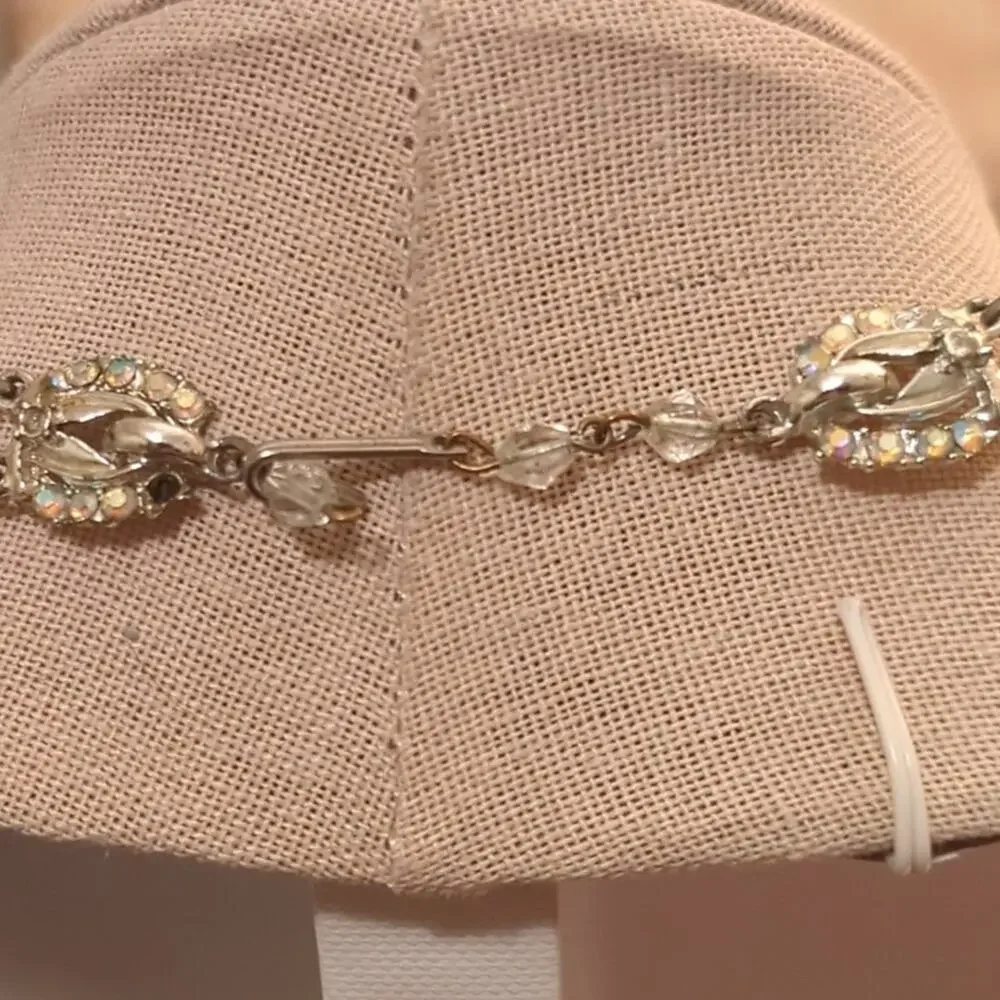 Vintage Two Strand Graduated AB Crystal Necklace